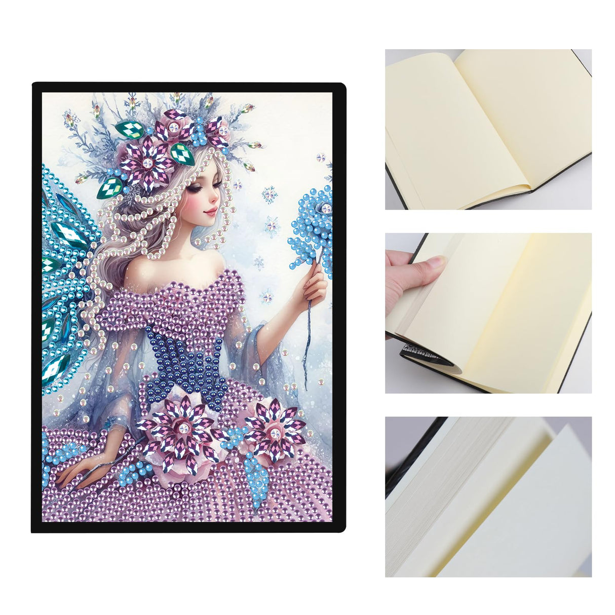 DCIDBEI 2 Pack Notebooks Diamond Painting Angel Blank 5D DIY Special Shaped Crystal Diary Book Elf 50 Sheets A5 Book Journal Fairy Paint by Numbers Kit Sketchbook Diamond Art Note Book DCIDBEI