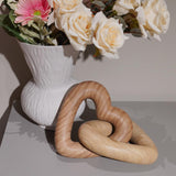 Guichifun Couple Gifts Modern Heart Decor - Resin Heart Sculpture Chain Decoration Love Statue Farmhouse Décor Valentine's Day for Husband Wife Wedding 6.25 X 6.25 X 9.5 Inch Guichifun