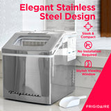 FRIGIDAIRE EFIC452-SS 40 Lbs Extra Large Clear Maker, Stainless Steel, Makes Square Ice Frigidaire
