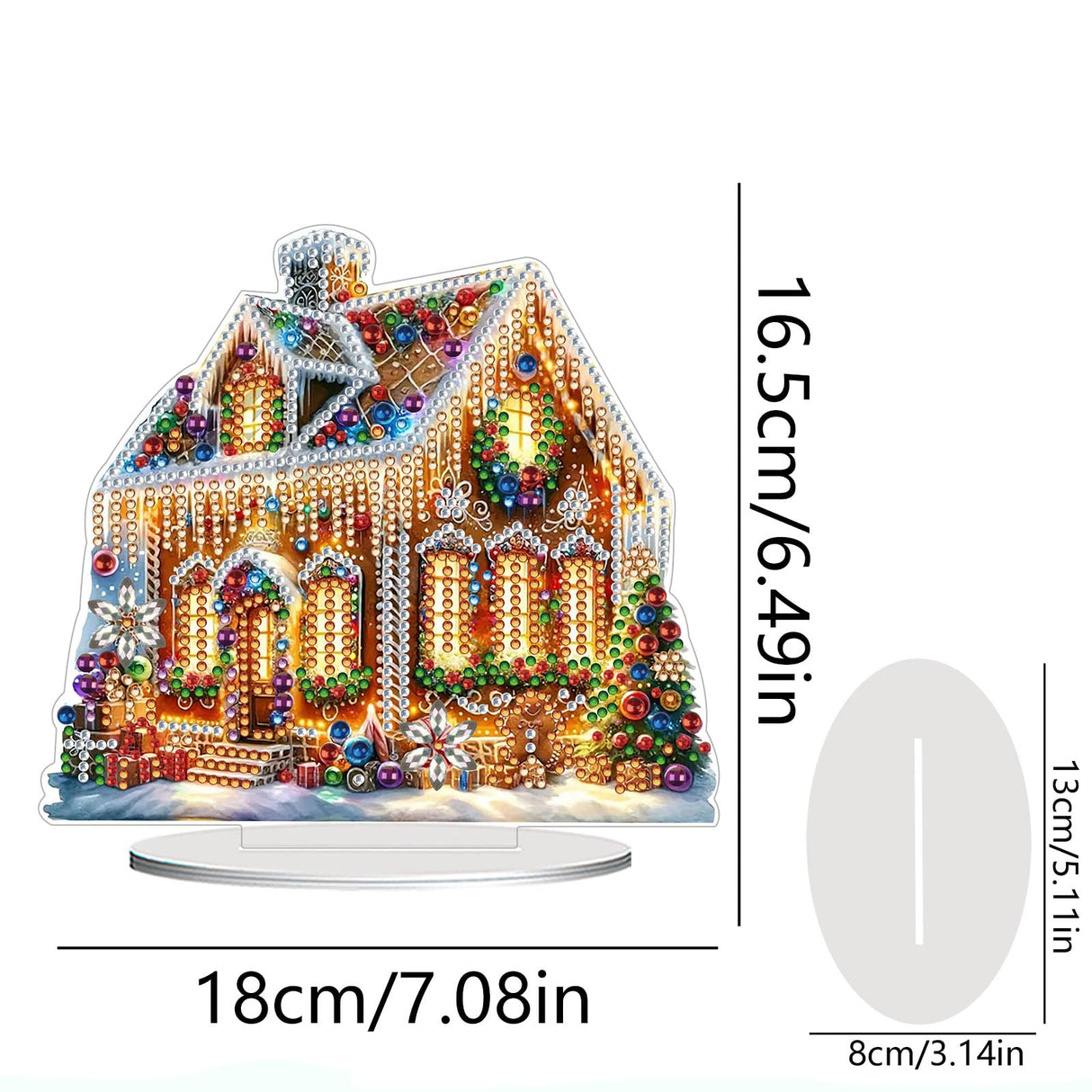 AIBOERL 5D Diamond Art Ornaments Kits, House DIY Diamond Art Painting Desktop Ornament, Special Shaped Crystal Diamond Art Painting Tabletop Home Office Decor AIBOERL