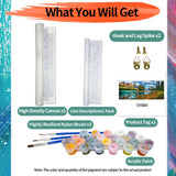 YALKIN Paint by Number for Adult Kits, DIY Landscape Lake Oil Acrylic Painting Kits for Adults Beginners on Canvas for Home Wall Decor Gifts 40x90CM/15.8x35.4in (No Frame) YALKIN