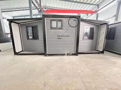 40FT Expandable House to Live in. prefab Tiny Home with Balcony. Complete washroom, 2 bedrooms, 1 Wardrobe, 1 Kitchen with Cabins prefab House, Portable Home Tiny House. Container House. - WoodArtSupply