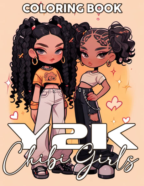 Y2K Chibi Girls Coloring Book: Adorable Cartoon Girls Coloring Pages with Preppy Style Arts for Adults, Teens, and Kids Stress, Fun and Anxiety Relief WoodArtSupply