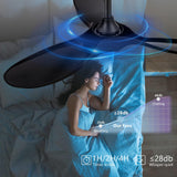 36 Inch Black Ceiling Fan, 6 Speeds, Reversible Silent DC Motor, 3 ABS Blades, Modern No Light Design, Remote Control for Indoor Outdoor Farmhouse Bedroom Patio Kids Room KBZZ