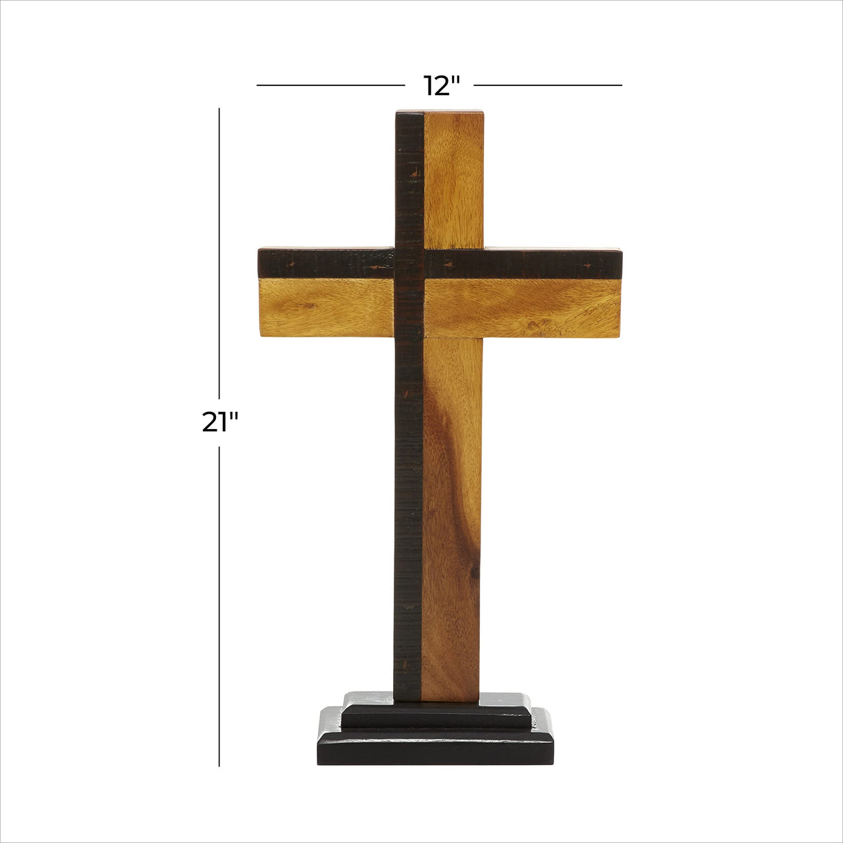 Deco 79 Brown Wood Modern Cross Sculpture, 18 x 10 x 4 Inches Deco 79