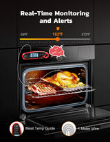 Vuwwey Instant Read Meat Thermometer Digital for Cooking with Dual Probe, Big Backlit & Calibration, Food Thermometer for Oven, Candy, BBQ, Grill, Smoker & Oil Fry, Gifts for Men, Kitchen Essentials Vuwwey