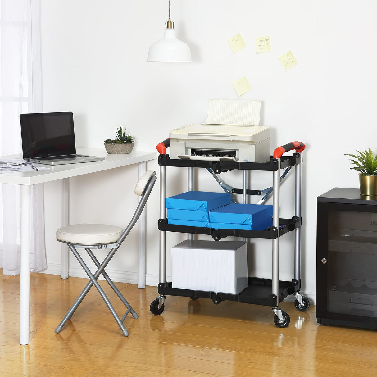 Olympia Tools 410-007 Pack-N-Roll 150 lbs Folding Collapsible Service Cart, Black/Red Olympia Tools