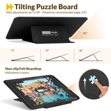 LOTMOFUN Puzzle Board for 1000 Pieces with Angle Adjustable Stand, Patented Lightweight Felt Jigsaw Puzzle Board with 6 Sorting Trays & Cover, Jigsaw Puzzle Table with Storage & Non-Slip Surface