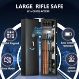 Yiosotne 3-5 Digital Large Rifle Safe for Home Rifle and Pistols,Long Gun Safe for Rifle and Shotguns,Quick Access Gun Cabinets with 3 Pistol Poushes,Gun Safes with LED &Dual Alarm Yiosotne