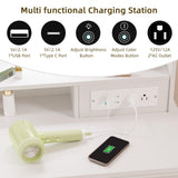 Ylued Vanity Desk with Mirror and Lights Power Outlet, 39 inch Makeup Vanity with Charging Station, Mid-Century Modern Dressing Table with 2 Drawers for Bedroom, White Ylued