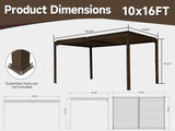 Domi Louvered Pergola 10X16FT, Aluminum Pergola with Adjustable Roof, Aluminum Frame, Efficient Drainage System, Outdoor Pergola for Patio, Deck, Garden, Brown domi outdoor living