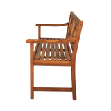 JONATHAN Y BNH104A Apollo 51.2" 3-Seat Circle-Back 600-Lbs Support Acacia Wood Outdoor Garden Patio Bench for Garden, Lawn, Backyard, Pool, Deck, Beach, Firepit, Teak JONATHAN Y