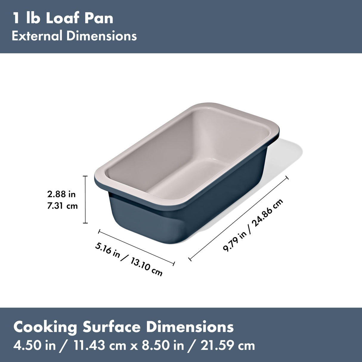 OXO Good Grips Non-Stick Pro Ceramic Coated Metal Bakeware 1Lb Loaf Pan – Storm Blue OXO