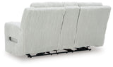 Signature Design by Ashley Broad Cove Modern Power Reclining Loveseat with Console, Adjustable Headrest and LED Lights, White Signature Design by Ashley