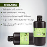 ELEGOO ABS-Like Plant-Based 3D Printer Resin with Low Odor and High Precision, 405nm UV Curing Resin for Mars Saturn Jupiter MSLA DLP LCD 3D Printing - Clear Green 2000g ELEGOO