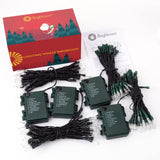 Battery Operated Christmas Lights 4 Pack 18 Feet 50 LED Clear Mini String Lights with 8 Modes Waterproof Tree Lights for Xmas Outdoor Indoor Holiday Party Garden Decor, Warm White Brightown