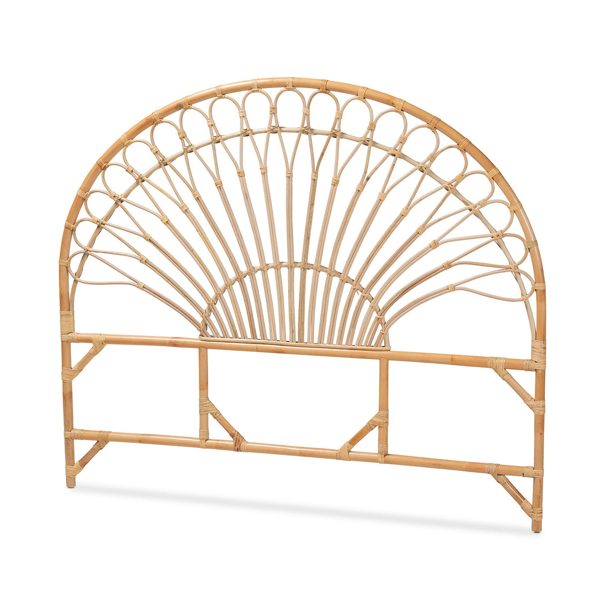 bali & pari Devereaux Modern Bohemian Natural Rattan King Size Standalone Headboard bali & pari