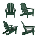 WestinTrends Outdoor Adirondack Chairs Set of 2, Plastic Fire Pit Chair, Weather Resistant Folding Patio Lawn Chair for Outside Deck Garden Backyard Balcony, Dark Green WestinTrends