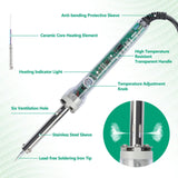 Soldering Iron Kit, 60W Soldering Gun with Transparent Handle, 6 Adjustable Temperature 392-842℉ Solder Kit for Electronics, Includes Soldering Iron Tip, Solder Wire, Stand, Heating Element Core KeenWise