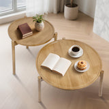 BEARUT Wooden Round Nesting Coffee Tables Set of 2,Round End Table,Small Nesting Tables,Side Table,for for Living Room Bedroom Balcony by Solid Wood BEARUT