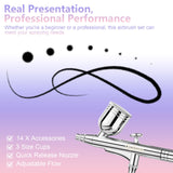 Gyfent Airbrush Kit, Airbrush Gun with 4 Quick-Release Nozzle Sets(0.2/0.3/0.5/0.8mm) Dual-Action Gravity Feed Air Brush with 1/4oz Fluid Cup & 20/40ml Resin Cup for Nail Art Painting Makeup Cake Gyfent