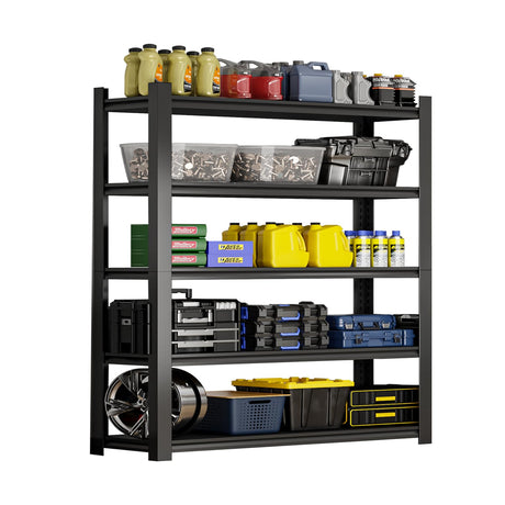 Qxdyt 72''H Garage Shelving Heavy Duty, 2500LBS Storage Shelves, 5-Tier Adjustable Metal Shelve Storage Shelf Rack, Industrial Shelving Unit for Garage, Warehouse, Basement (35" W x 15.7" D x 72" H) Qxdyt