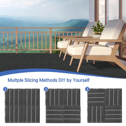 VUAOHIY 36 Pcs Plastic Interlocking Deck Tiles, 12" x 12" Waterproof Outdoor Flooring Tiles Deck Tiles Interlocking Outdoor All Weather Use, Patio Floor Tiles for Balcony, Porch, Poolside, Backyard