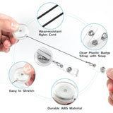 30 Pack Badge Reels Retractable with Swivel Alligator Clip Retractable Badge Holder Reel Clips for Teachers, Students, Office Workers (Translucent Clear) koorito