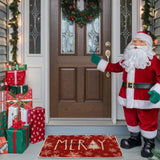 Heirloom Haven Merry Christmas Snowflakes Red Winter Doormat 17 x 29 Inch, Christmas Tree Holiday Decorative Throw Mat Non-Skid Entryway Mat Washable Floor Mats for Bedroom Living Room Kitchen Heirloom Haven