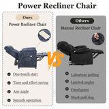 Blue Power Recliner Chairs for Adults, Ultra-Comfy Small Recliners for Small Spaces, Adjustable Electric Recliner Chairs with Remote & 2 Side Pockets - Padded Seat Backrest & Footrest anwickjeff