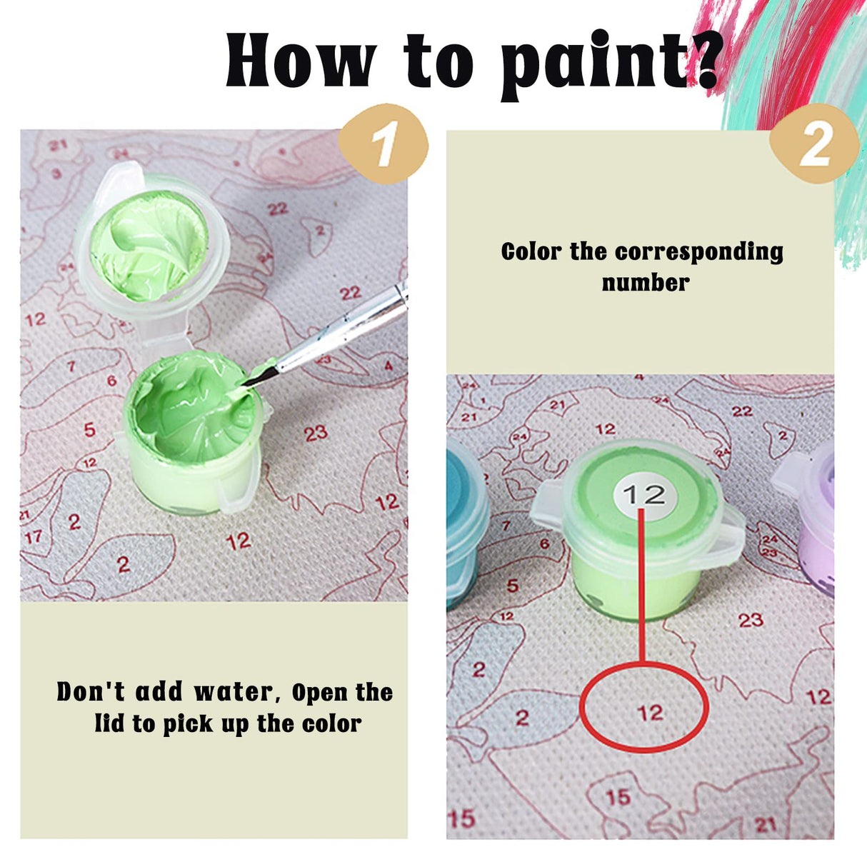 Amphol Adult Paint by Number Kits on Canvas Framed, 4 Pack Season Easy DIY Paint by Number for Adults Canvas with Frame, Simple Acrylic Framed Painting by Number for Beginners Kids Amphol