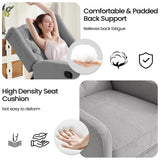 360 Swivel Rocker Recliner Chair for Adults, Nursery Chair for Small Spaces Living Room, Upholstered Fabric Glider Recliner, Pigeon Grey RESTREAL