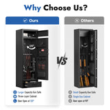 KAER 10-15 Gun Safes for Home Rifle and Pistols, Large Gun Cabinets for Rifles and Shotguns,Gun Rifle Safe with Drawer,Gun & Ammunition Storage & Safes (Assembly Required) KAER