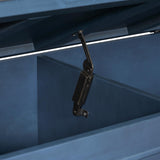 Knocbel Rustic Entry Storage Bench with Hidden Compartments and Removable Cushion, Wooden Entryway Hallway Foyer Shoe Bench Bedroom End of Bed Bench, 250lbs Weight Capacity (Antique Navy) Knocbel