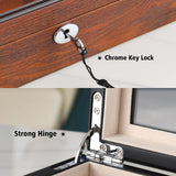 SYENS Wood 12 Slots Sunglasses Organizer Box, Eyeglasses Storage Display Case -Top Glass Window and Key Lockable Holder Sunglasses Case (GB12-RC) SYENS