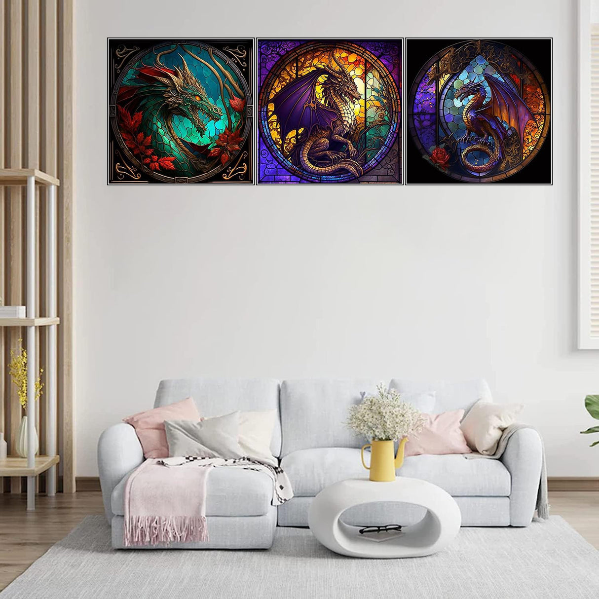 RYMILIE Diamond Painting Kits for Adults - 6 Pack Dragon DIY 5D Diamond Art Kits Full Drill Diamond Dots Paintings with Diamonds Gem Art and Crafts Home Decor 12x12inch RYMILIE