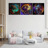 RYMILIE Diamond Painting Kits for Adults - 6 Pack Dragon DIY 5D Diamond Art Kits Full Drill Diamond Dots Paintings with Diamonds Gem Art and Crafts Home Decor 12x12inch RYMILIE