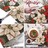 Heirloom Haven 4PCS Merry Christmas Placemats 12x18 inch Red Floral Holly Seasonal Winter Place Mats Rustic Plastic Christmas Table Mats for Kitchen Dining Indoor Home Party Decoration Heirloom Haven