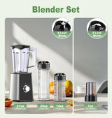 PSIIDAN Smoothie Blender, Personal Blenders for Smoothies and Shakes, Smoothies Maker and Coffee Grinder with 2 To-Go Cups, Countertop Blender for Kitchen, BPA Free PSIIDAN