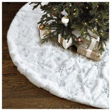 NUOGIC 36inch White Christmas Tree Skirt - for 5FT 6FT 7FT Xmas Tree Snowflake Christmas Tree Skirt NUOGIC