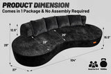 HABUTWAY 104'' Modular Sectional Sofa with Memory Foam Filled, Modern Curved Sofa Deep Seat Cloud Couch with 4 Pillows, No Assembly Required, Oversized Couches for Living Room Apartment Office, Black HABUTWAY