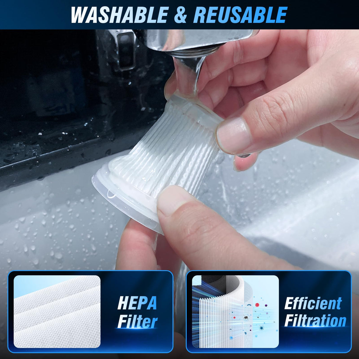 IHE Handheld Car Vacuum Cleaner, 15000Pa Vacuum Cleaner and Air Duster, 120W High Power Wet and Dry Handheld Car Vacuum Cleaner with Multi-Nozzles for Car, Pet, Office, Home Cleaning IHE