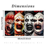 MBNTJHT Halloween Paint by Numbers Kit for Adults Beginners,Horror Clown Paint by Number Kits on Canvas Without Framed,DIY Digital Oil Painting Art Kits for Home Wall Decor 16X24 Inch. MBNTJHT