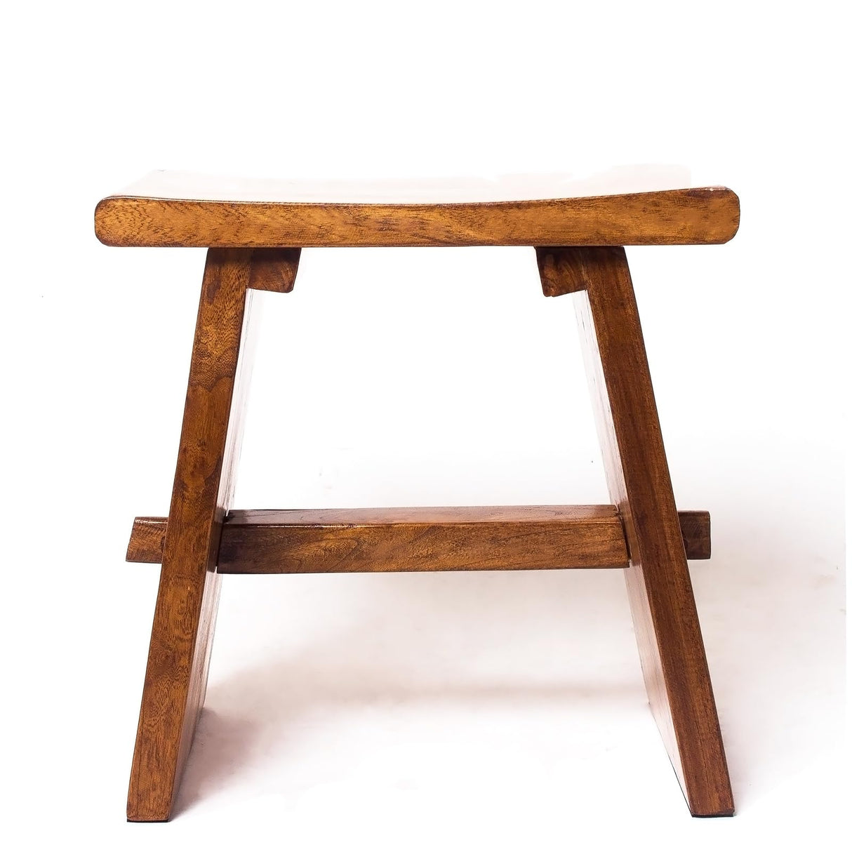 Solid Wood Accent Stool 18" Teak Shower Bench Rustic Garden Seating Chair for Inside Or Gardening Decor Outdoor Furniture RUBAPOSM