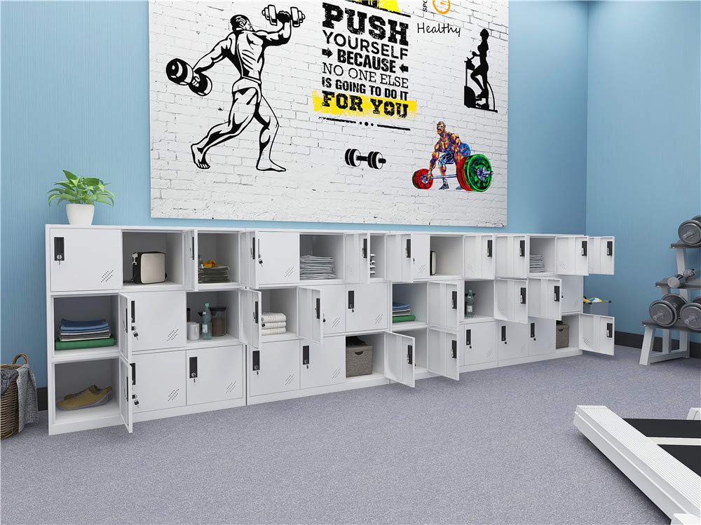 MECOLOR 9 Door Bedroom Furniture,Metal Locker with Cloth Rail and Shelf,Kids Living Room Locker,Storage lockers for Office (FWH) MECOLOR