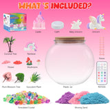 MYDOVA Unicorn Light-Up Terrarium Crafts Kit for Kids, LED Night Light Up & Remote Birthday Gifts Toys for Ages 6+Year Old- Unicorn Toys for Girls Best Girls DIY Arts and Crafts Kit MYDOVA