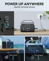 DaranEner Portable Power Station 56000mAh, 179.2Wh LiFePO4 Battery Backup w/ 2 300W (Peak 600W) AC Outlets, 1.5hrs Fast Charging, Power Bank for Hurricane Emergency/Outdoor Camping/RVs/Home Use DaranEner