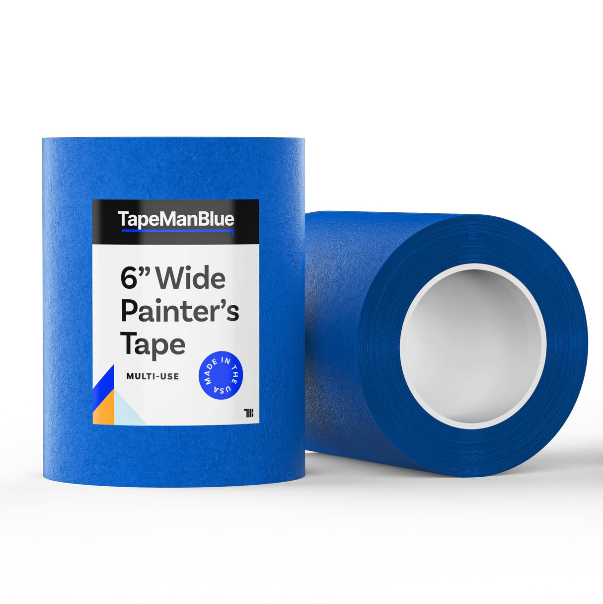 Wide Blue Painters Tape, 6 inch x 60 yds, Made in America, Great Masking Tape for 3D Printing and Laser Cutting, Removes Cleanly for 21 Days TapeManBlue