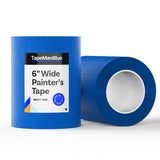 Wide Blue Painters Tape, 6 inch x 60 yds, Made in America, Great Masking Tape for 3D Printing and Laser Cutting, Removes Cleanly for 21 Days TapeManBlue