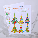 Winlyn 24 Sets Christmas Tree Ornaments Decorations Art Sets DIY Christmas Craft Kits Pine Tree Snowman Snowflake Penguin Foam Stickers Arts and Crafts for Kids Party Favors Home Classroom Activities Winlyn